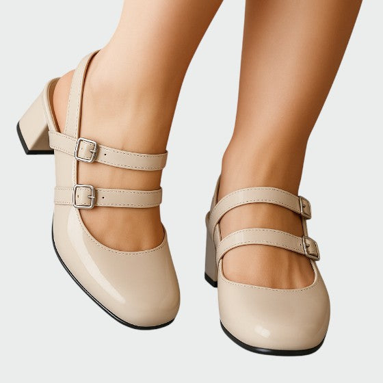 אוליביה - נעלי עור אורטופדיות שטוחות מרי ג'יין