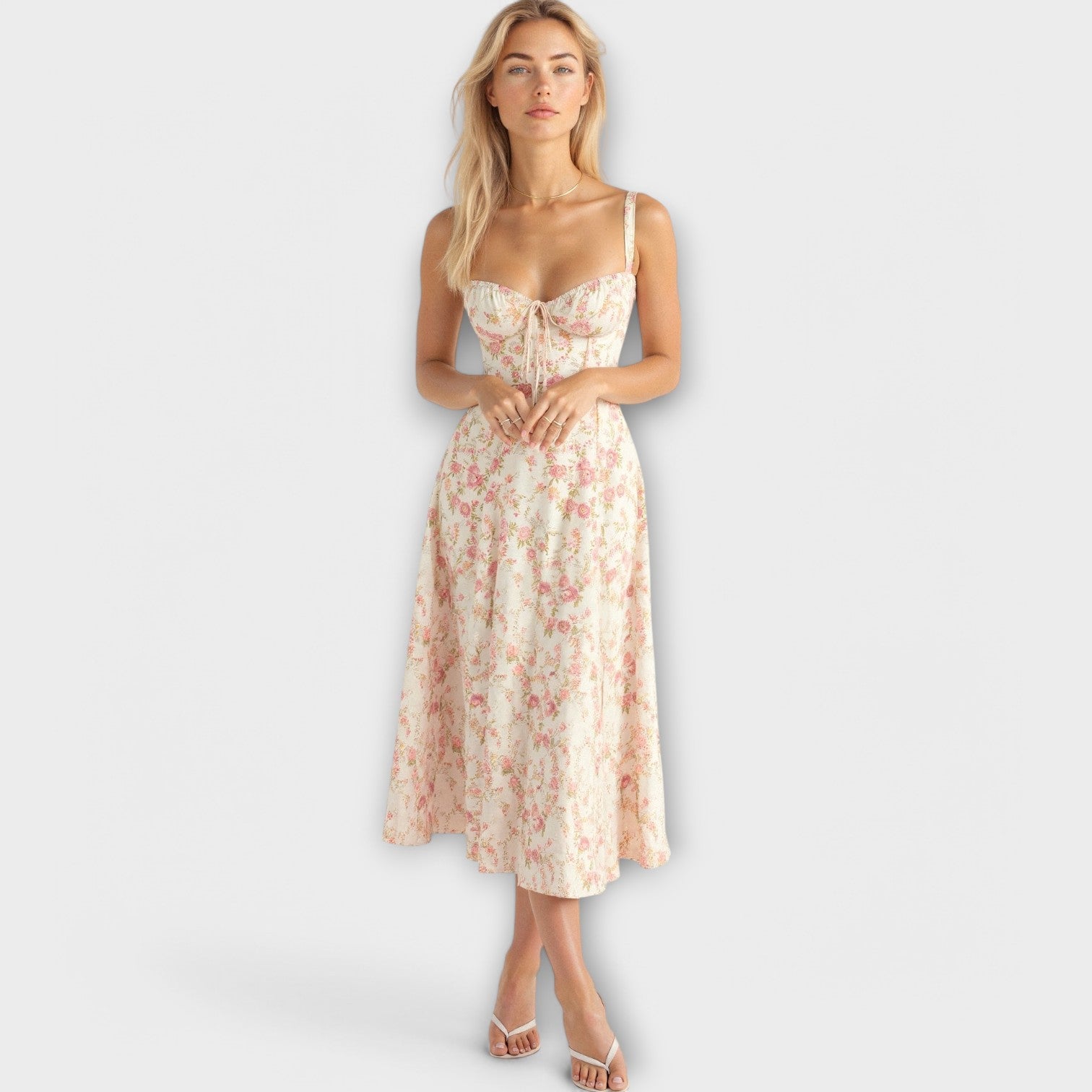 קיאנה - שמלת מידי עם קורסת