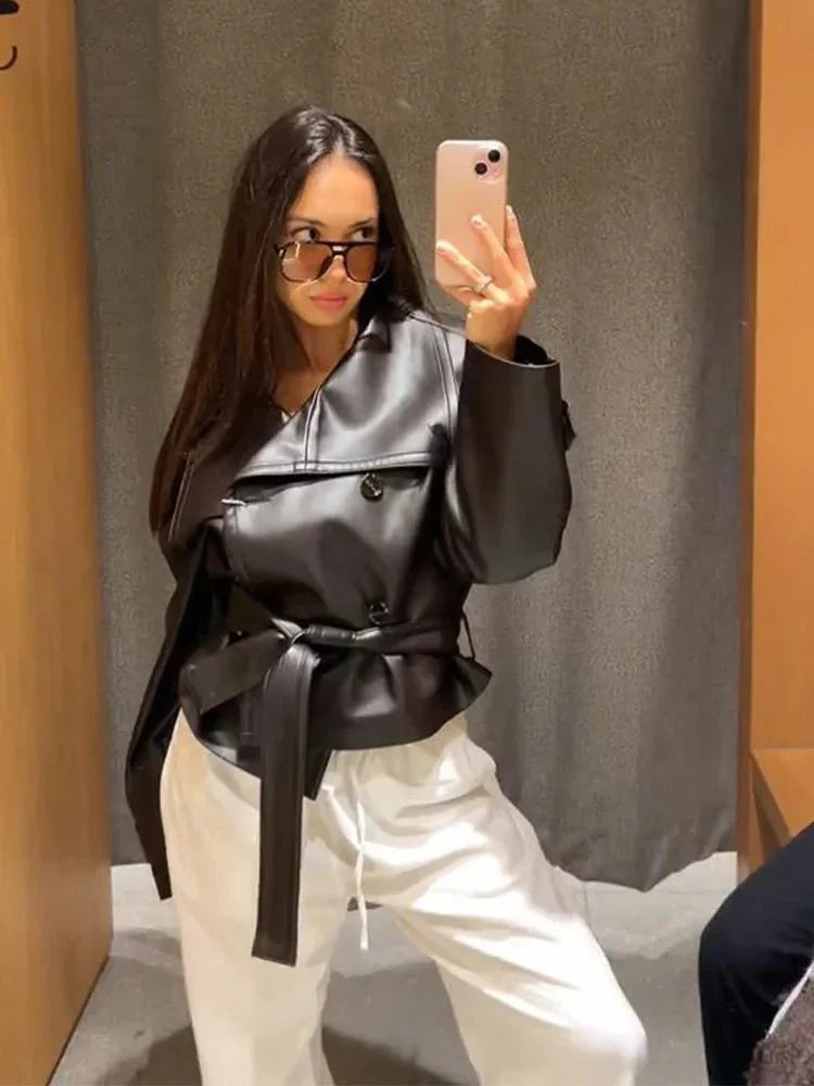 מעיל עור נינה