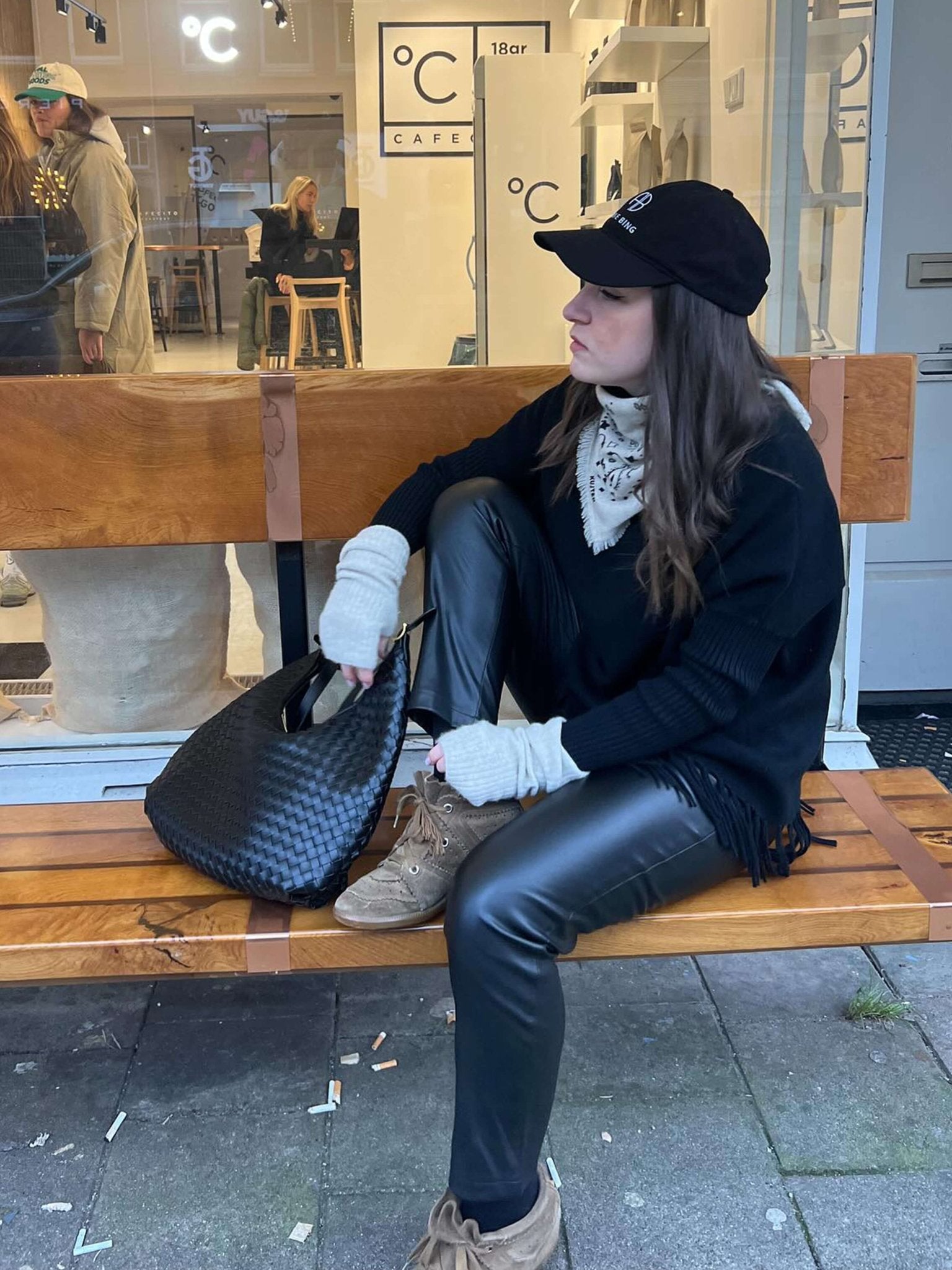 תיק Tote ארוג סקרלט