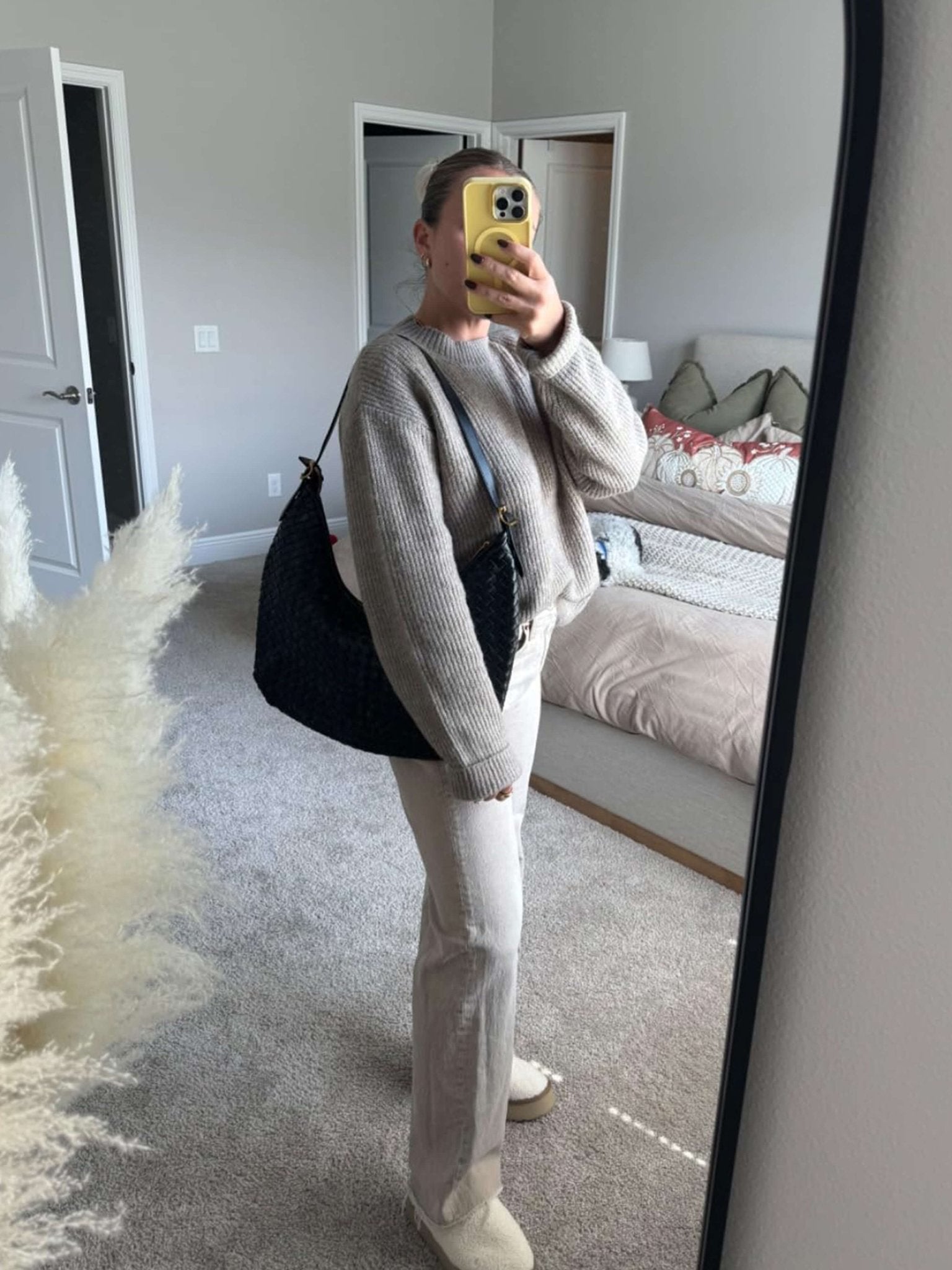 תיק Tote ארוג סקרלט