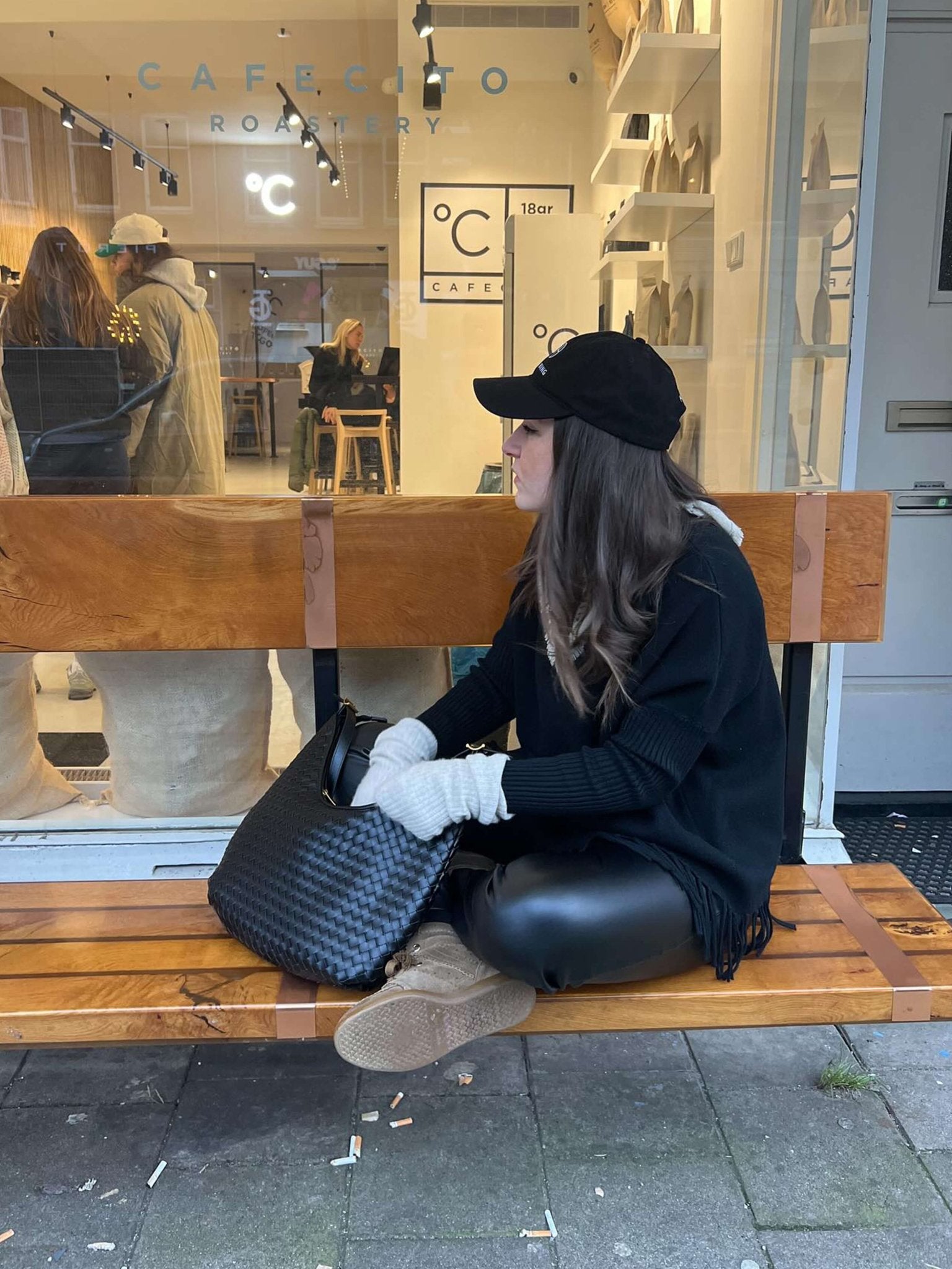 תיק Tote ארוג סקרלט