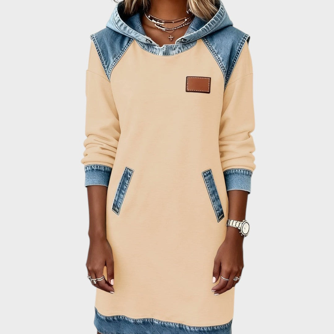 Viktoria - שמלת ג'ינס קז'ואלית עם כובע