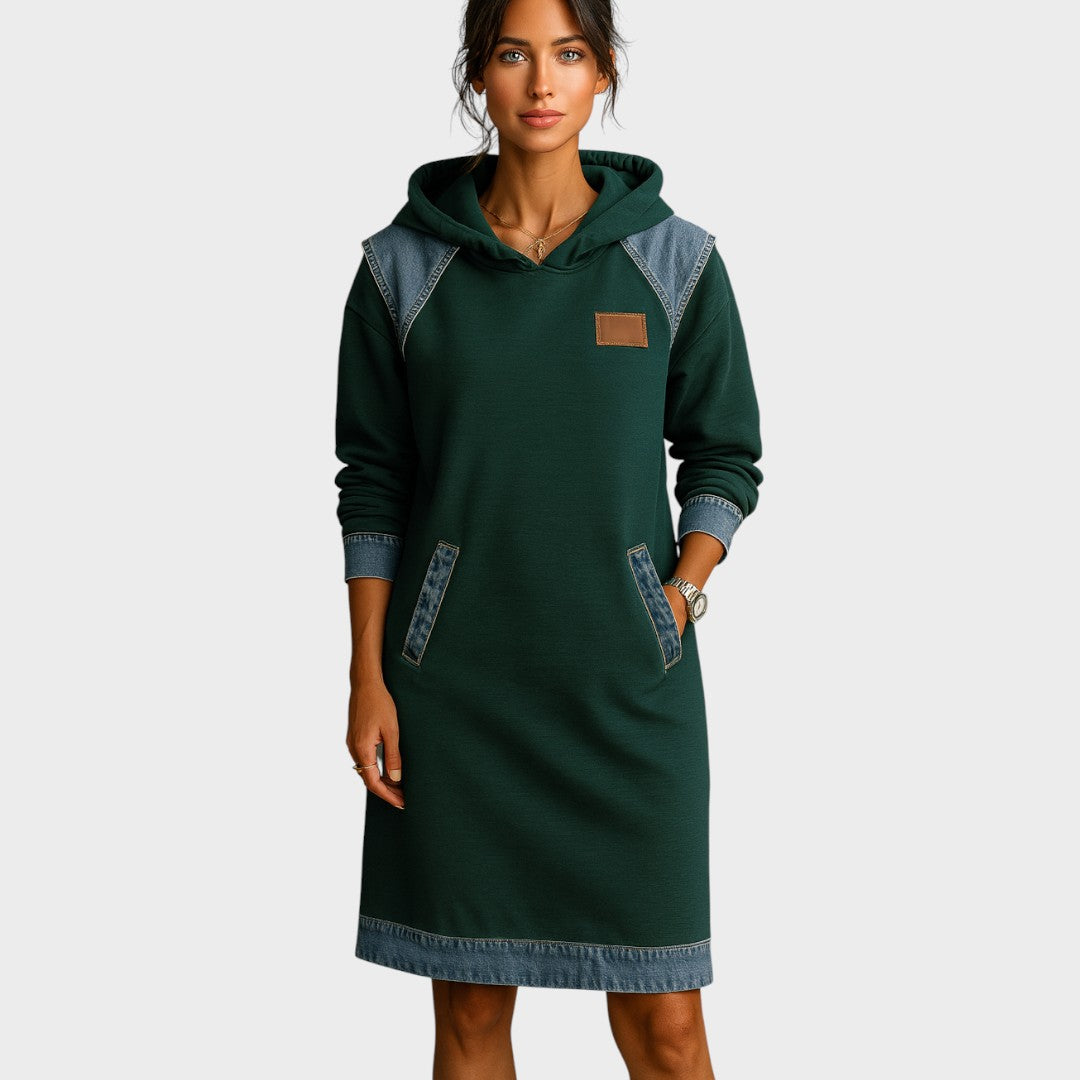 Viktoria - שמלת ג'ינס קז'ואלית עם כובע