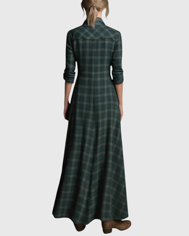 אלינה – שמלת מקסי קלאסית משובצת