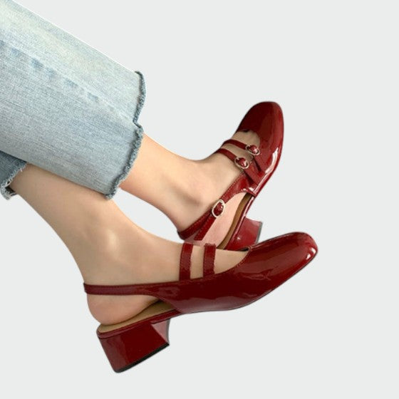 אוליביה - נעלי עור אורטופדיות שטוחות מרי ג'יין